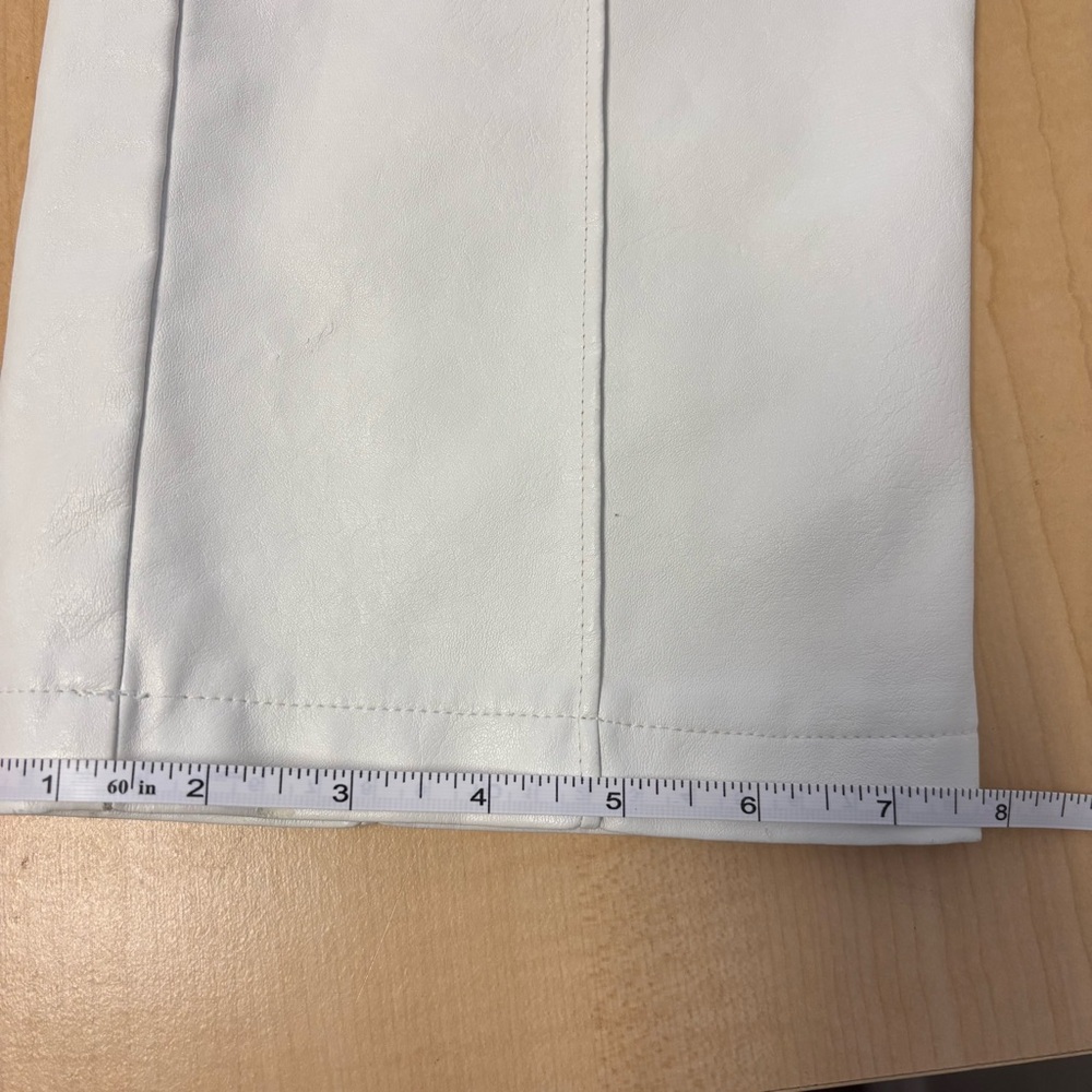 Princess Polly Encore Faux Leather High Waist High Rise White Crop Pants size 6 - Picture 14 of 16